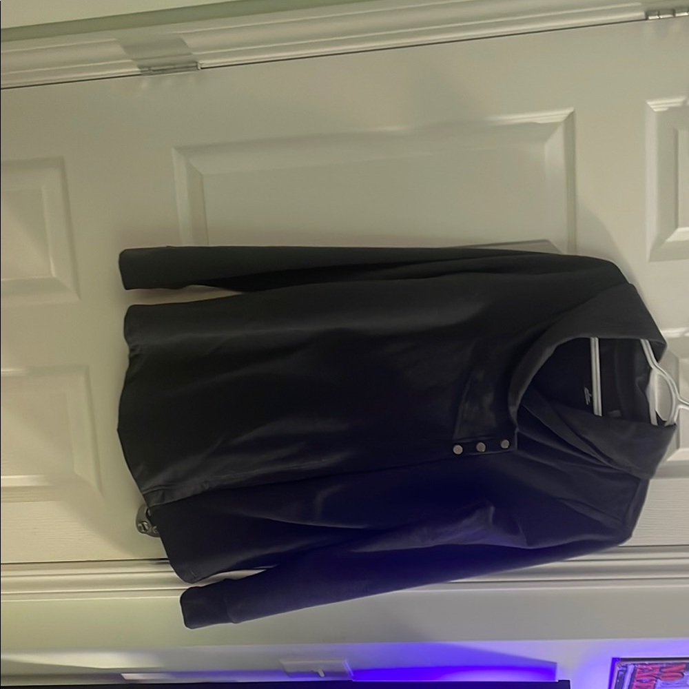 Danskin Black Leather Jacket Classic Style